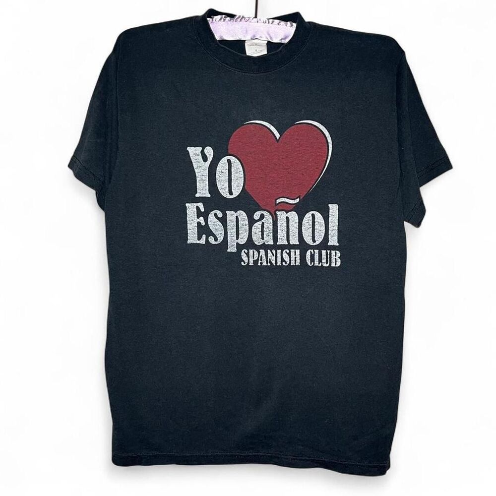 Vintage 90s Yo Espanol Spanish Club Latin Gift Funny Nerd T-Shirt Size Medium